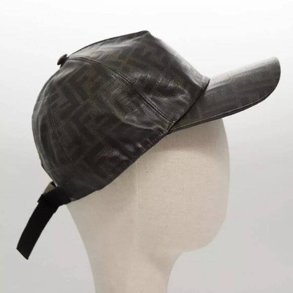 FENDI Zucca Canvas Cap Black Brown Auth main image 10